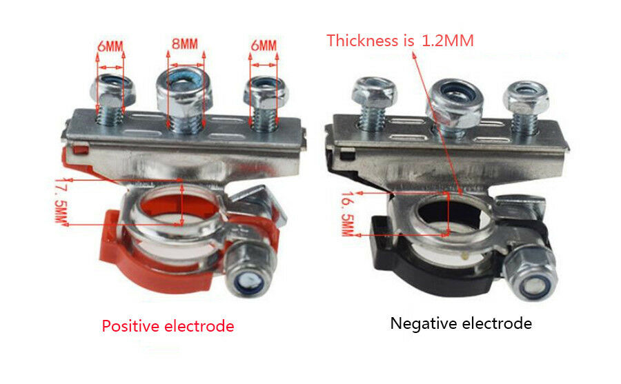 1 Pair 12V/ 24V Battery Terminal Cable Clamp Corrosion Resistant Conductive