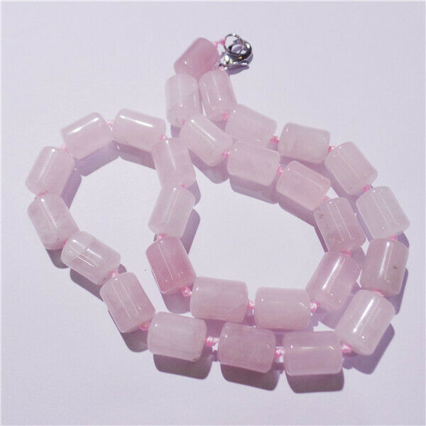 1 Strand 13x10mm Unisex Natural Rose Quartz Cylinder Beads Necklace 42cm HH9251