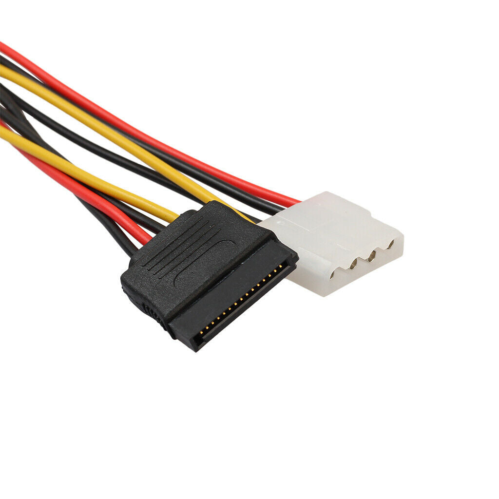 15 Pin SATA Male to 4 Pin IDE & 15 Pin Female Power Y-Cable Adapter 7Inches