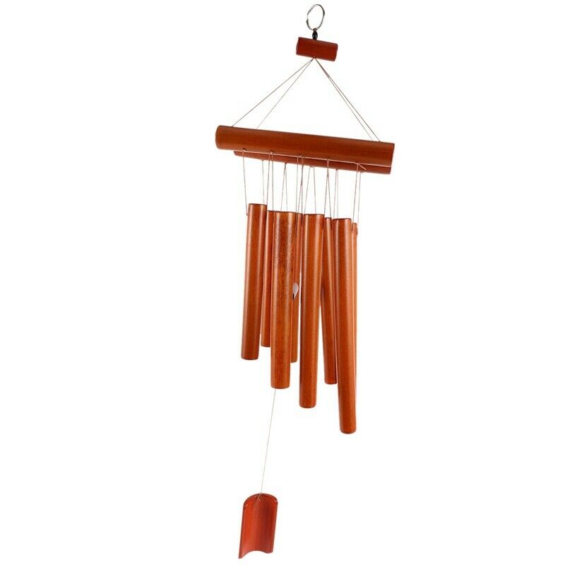 Hand-Crafted Bamboo Tubes Wind Chimes Hollow Tuned Music Natural Bamboo Wind CW3