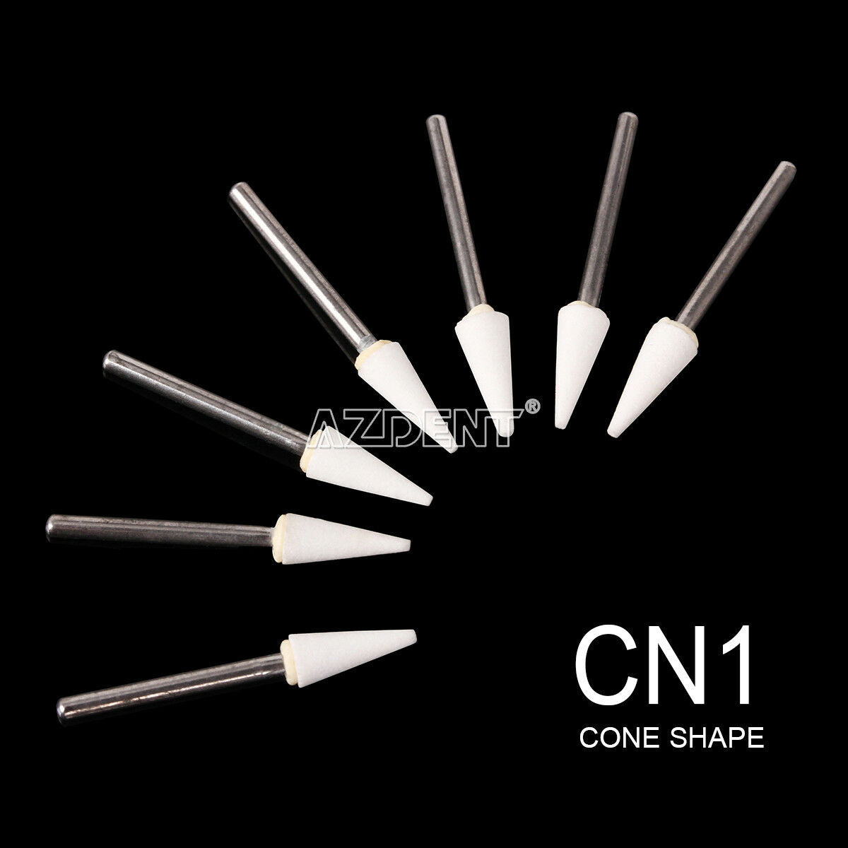 12pcs/pack Dental Cone White Stone Polishing FG Burs Abrasion 10000/min