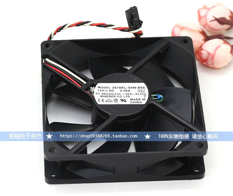 for 1PC NMB 9025 3610KL-04W-B66 DC12V 0.56A 9CM 3-wire chassis cooling fan