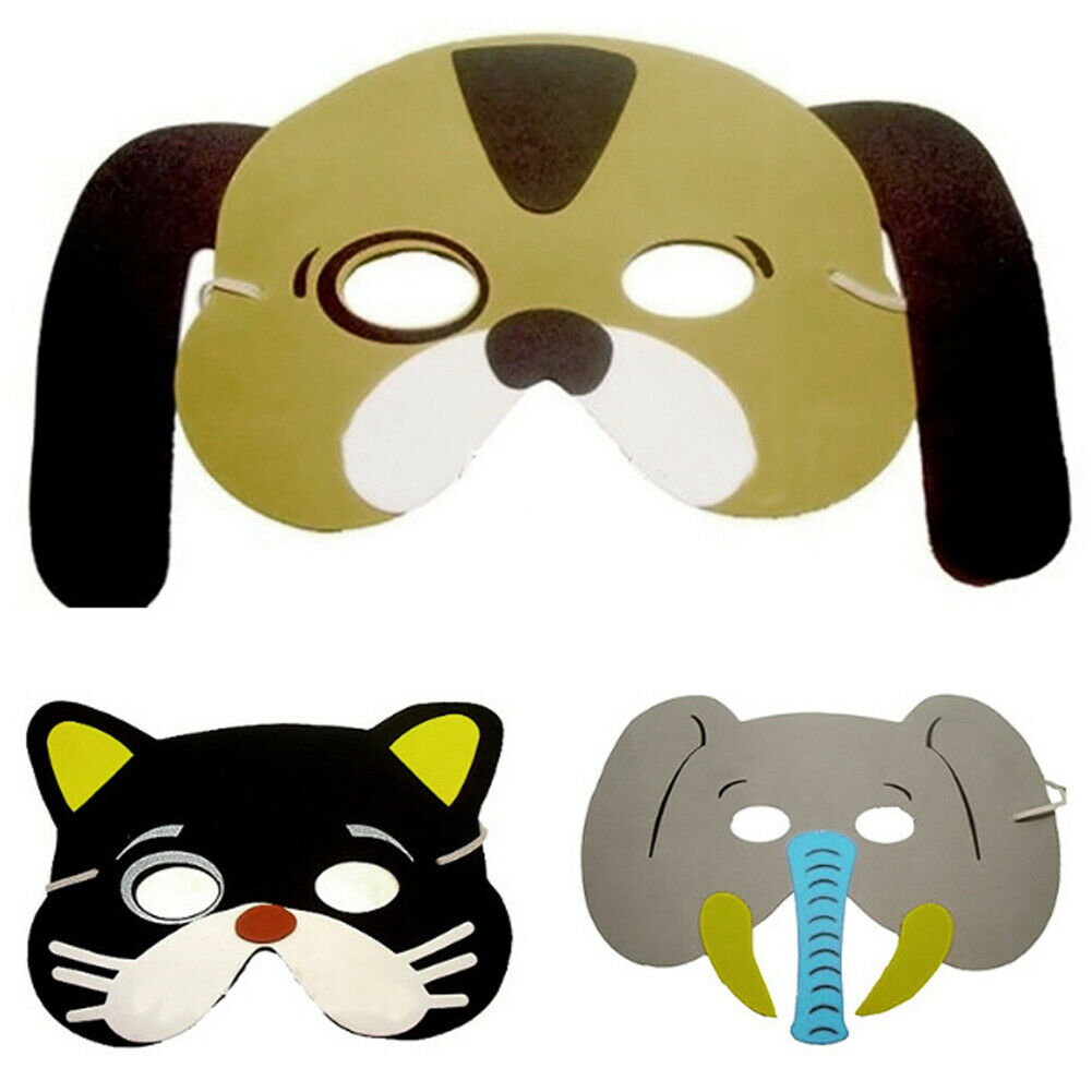 10PCS Assorted EVA Foam Animal Masks for Kids Birthday Party @