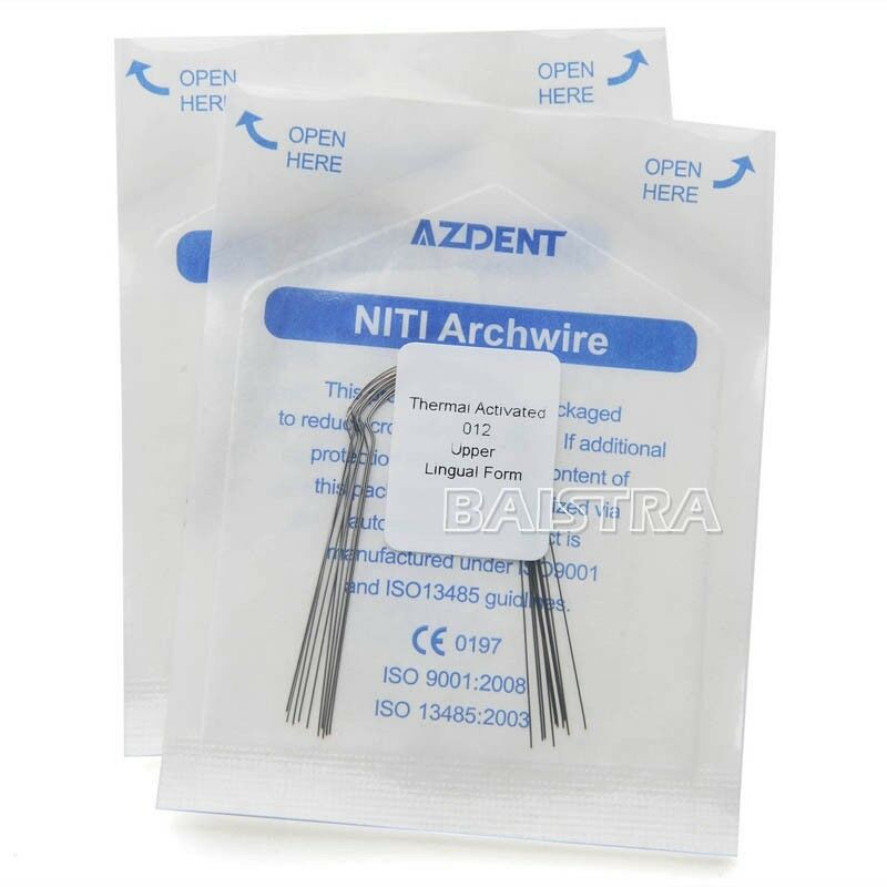10 X Orthodontic NiTi Lingual Heat Thermal Activated Round Arch Wires 012 Upper