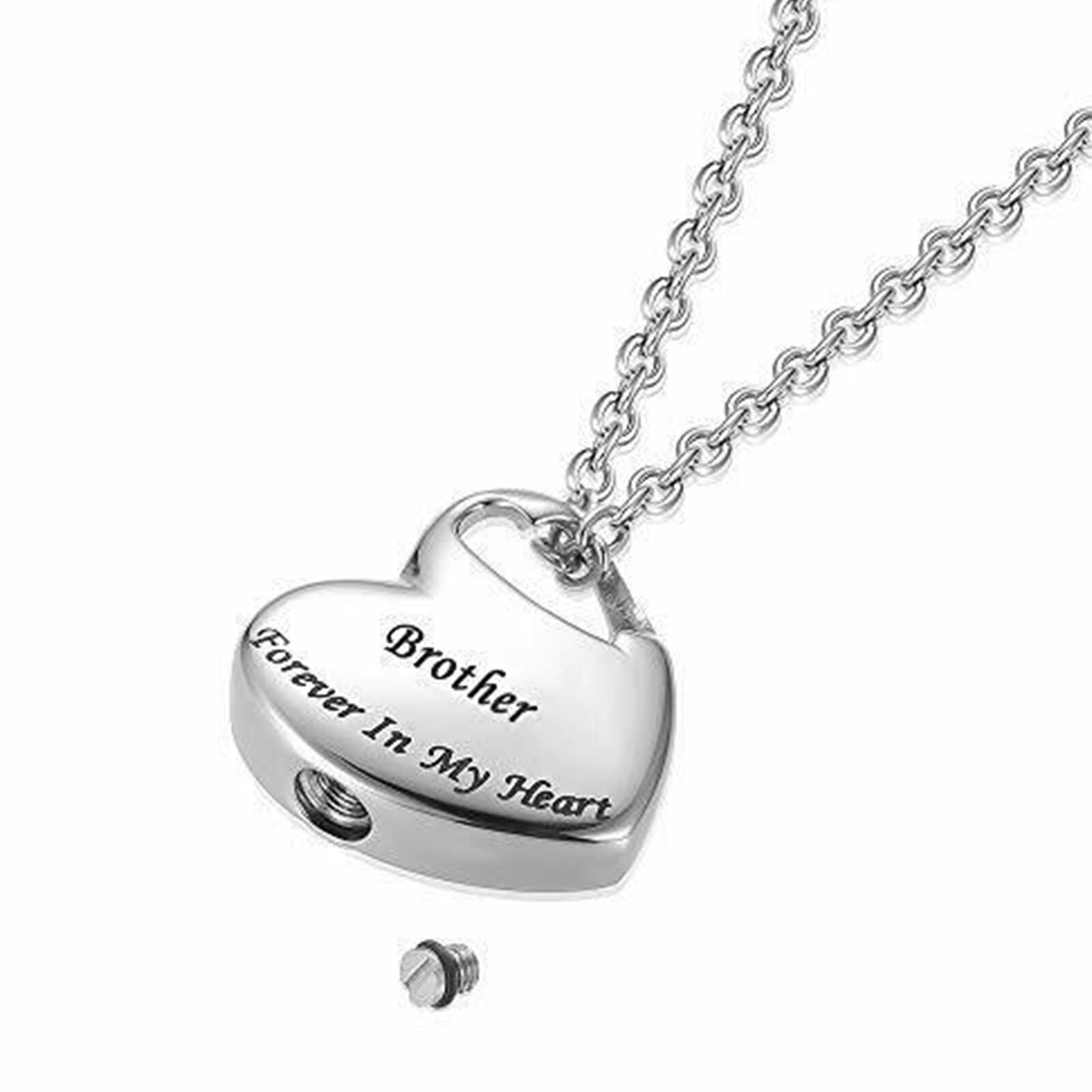 Dad Forever in My Heart Cremation Urn Pendant For Necklace With Funnel Kit