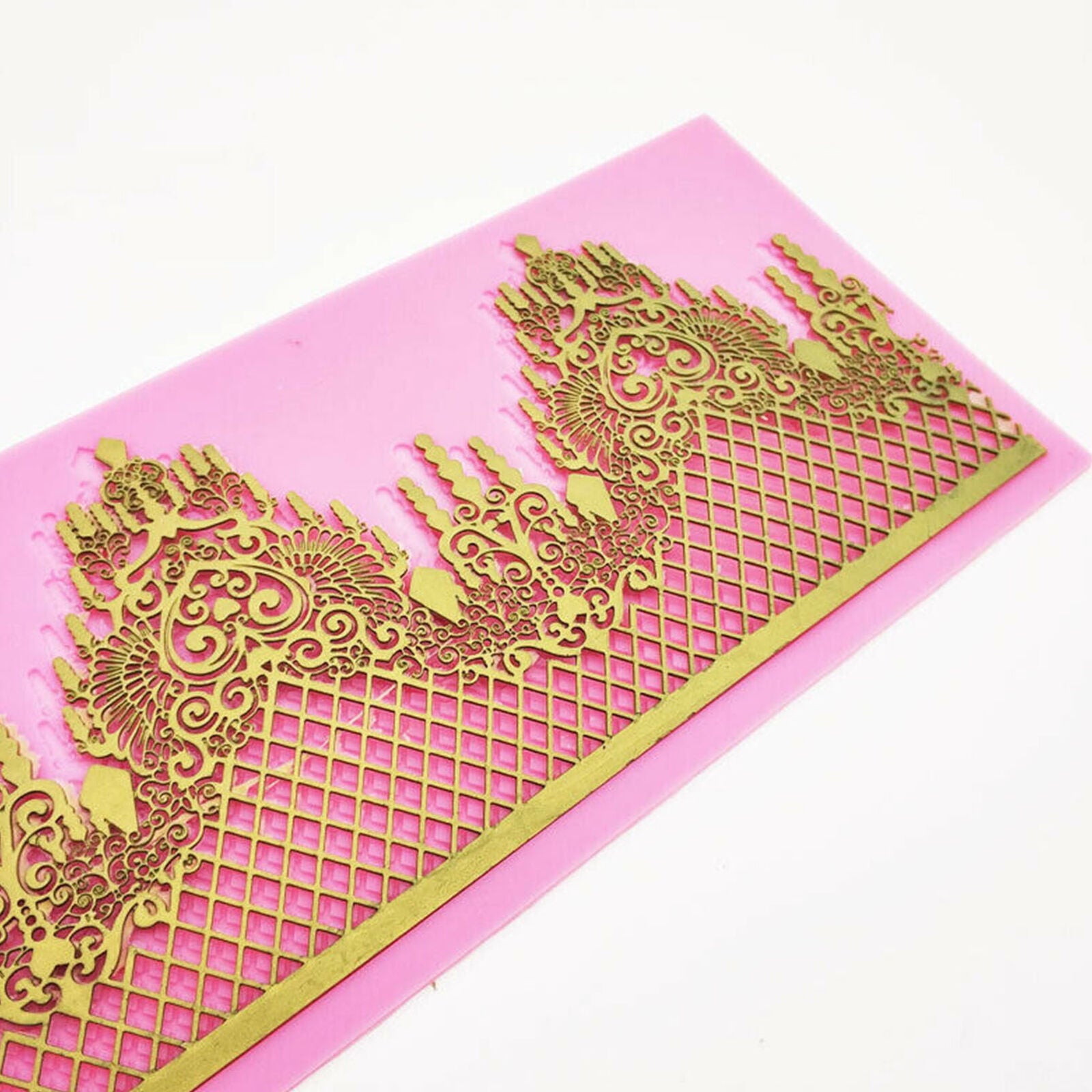 Crown Silicone Fondant Lace Mould Embosser Mat Cake Mold Sugarcraft Decorating