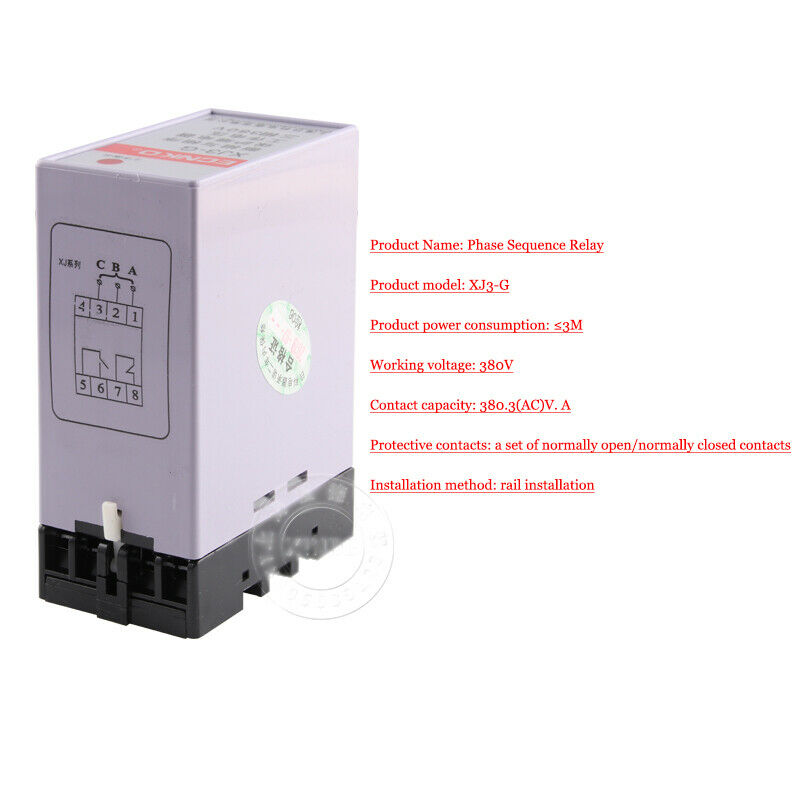 1pcs XJ3-G 380V Phase Failure and Phase Sequence Protection Relay XJ3 Protector
