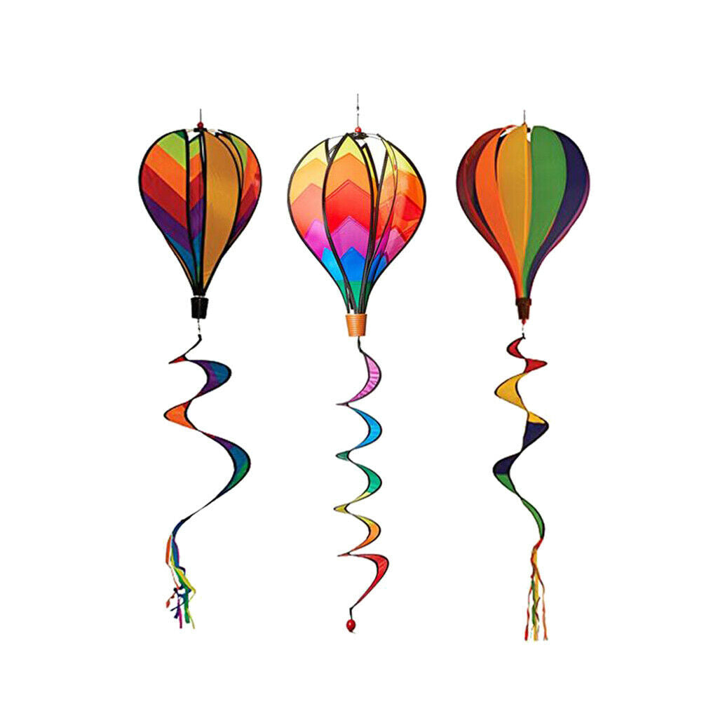 16.92in Rainbow Hot Air Balloon Wind Balloons Garden Lawn Decor Kids Outdoor