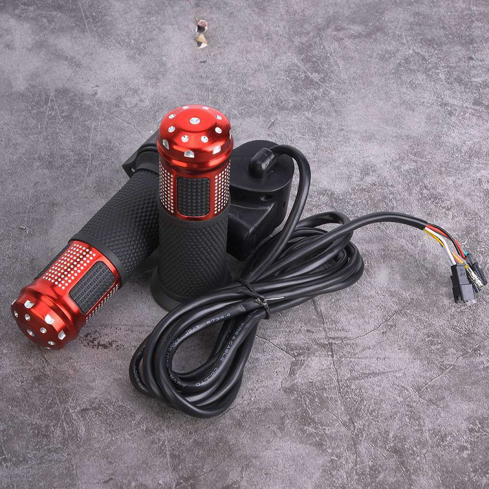 LED E-Bike Twist Throttle 12v~99v Universal Electric Scooter Bike Grip Handlebar