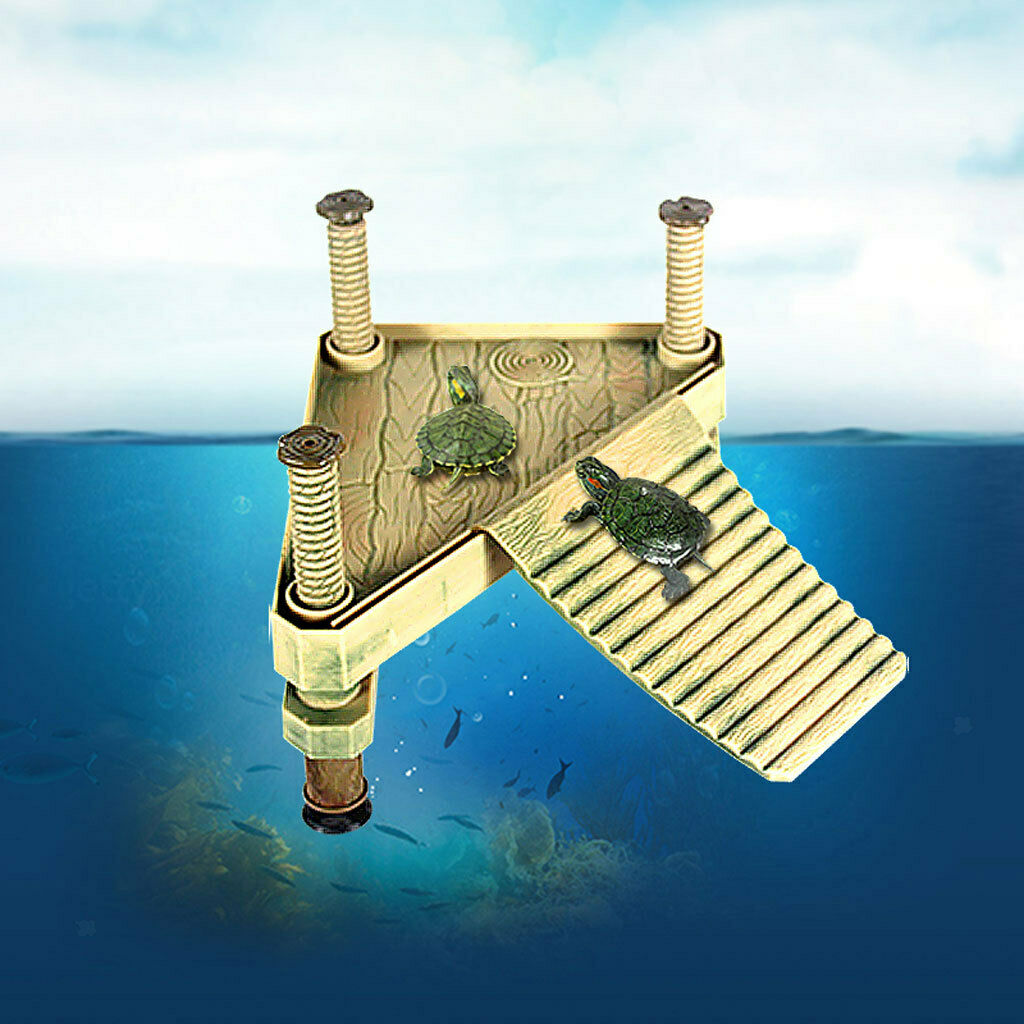 Decor Turtle Floating Dock Basking Platform Ramp Ladder with Support Frame for