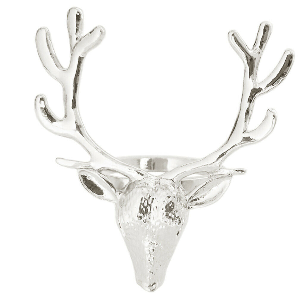 Pack 10PCS Reindeer Design Napkin Rings Tissue Holder for Bar Counter Restaurant