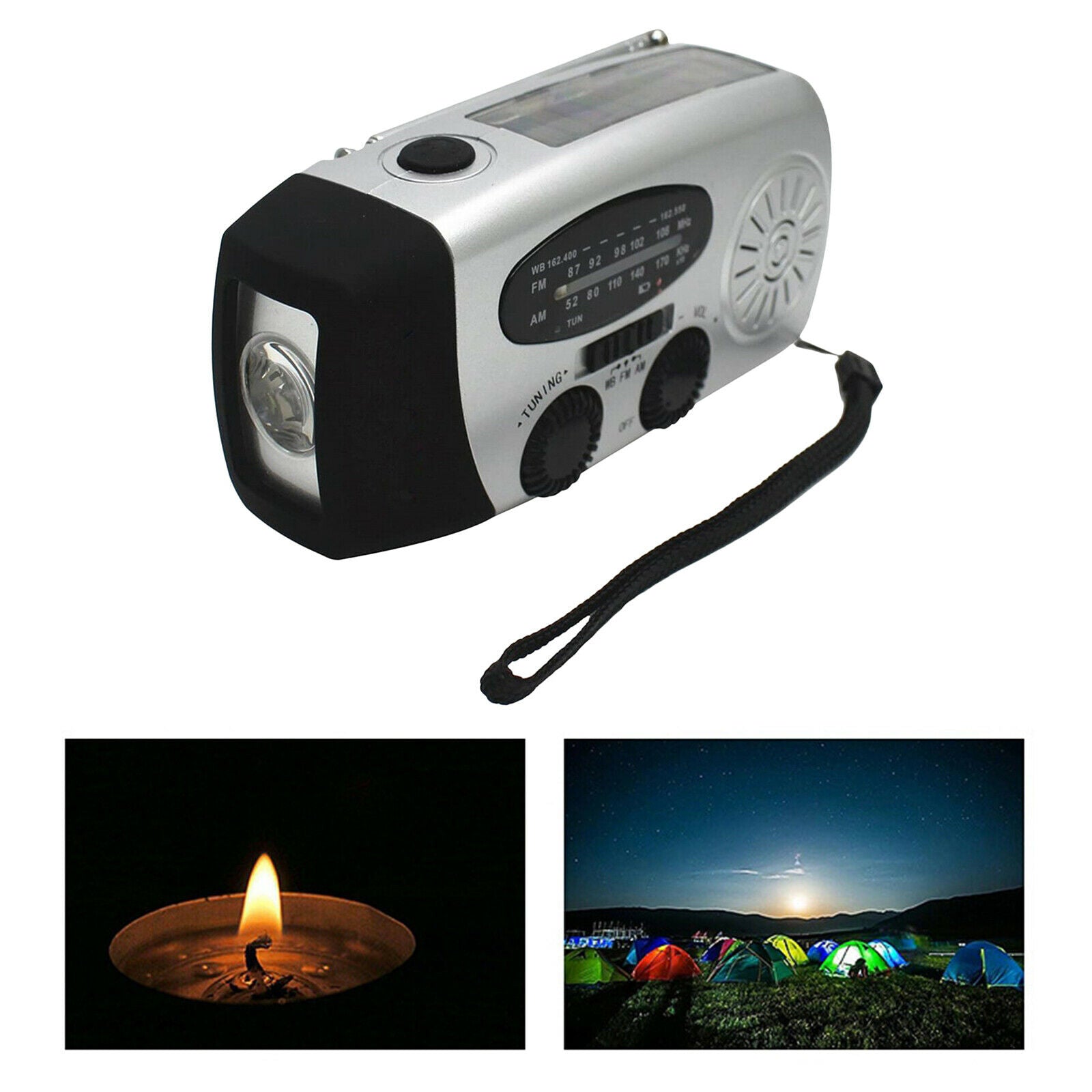 Outdoor Emergency Radio 600mAh Solar Weather Radio NOAA / AM / FM Portable Radio