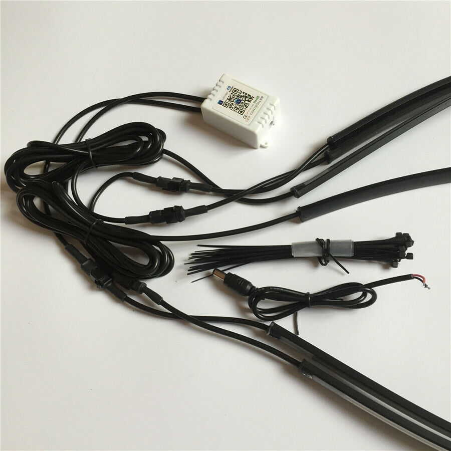 4x Car Chassis Neon Light LED Strip 210 kinds APP Control Patterns Sound Active