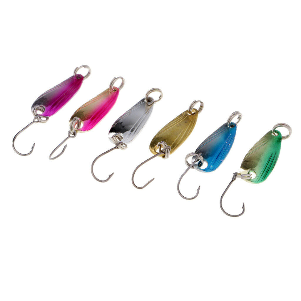 Fishing Lures Metal Spoon Spinner Bait for Trout Bass Salmon w//Hook 2.5g