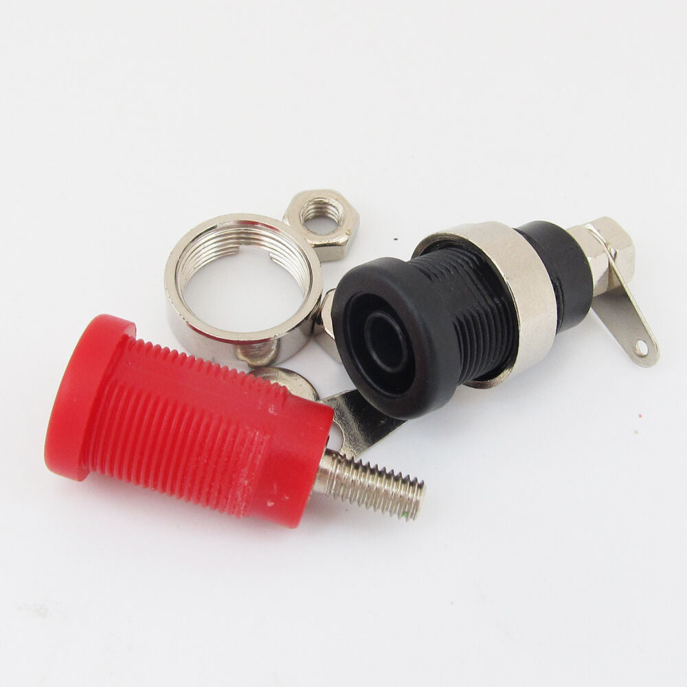 100pcs 4mm Binding Post Banana Jack 4mm Safety protection Plug Red + Black 2099