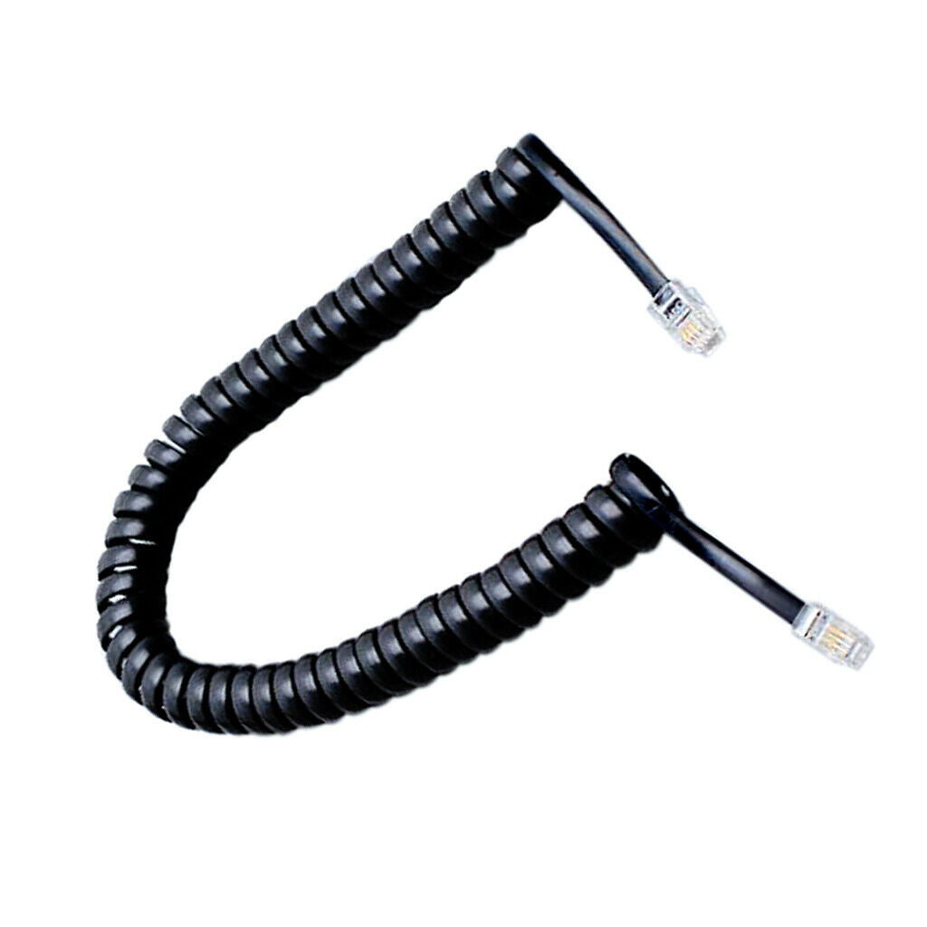 Black Home Use Telephone Extension Lead Line Cable RJ11 Headset Cord 2m New