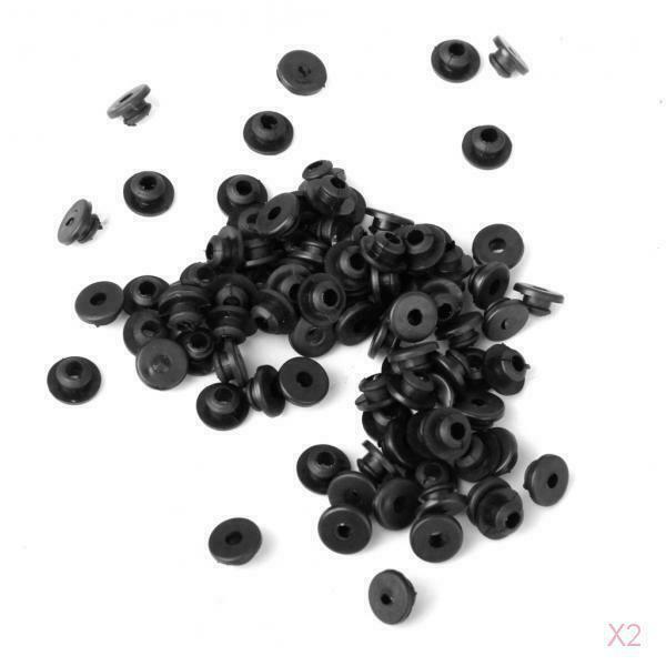 200 Packs Soft Rubber Tattoo Full Grommets Bar A-bar Nipples Rings Set Black