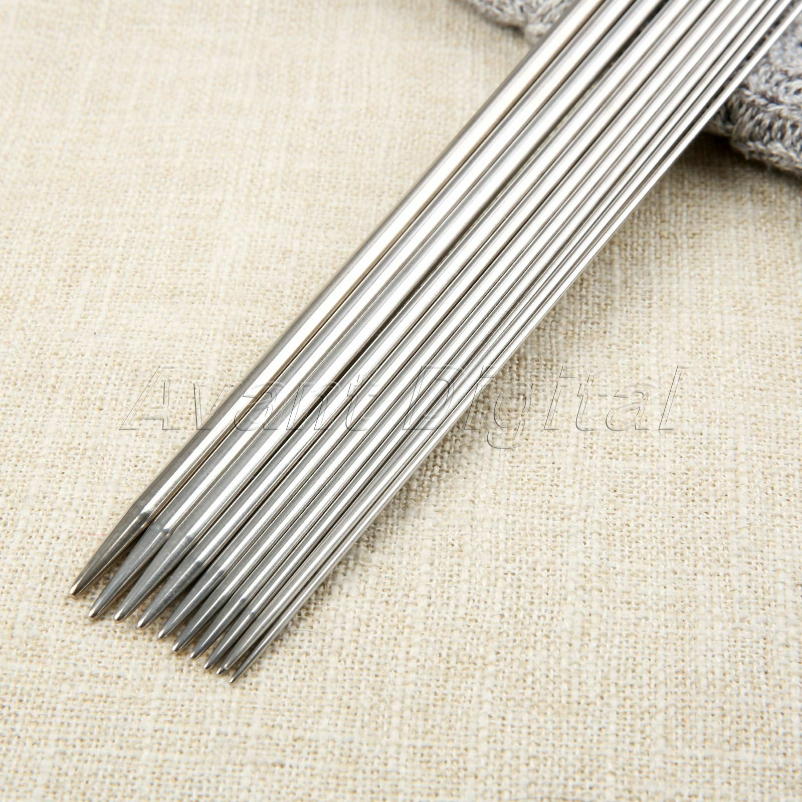 36cm 44 Sizes Stainless Steel Double Pointed Weaving Needles Knitting Needles