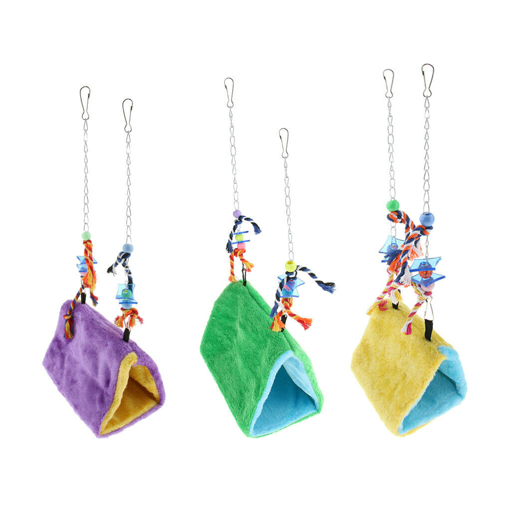 Bird Parrot Cage Hanging Ornaments Parrots Cozy Hammock 3 Sizes S