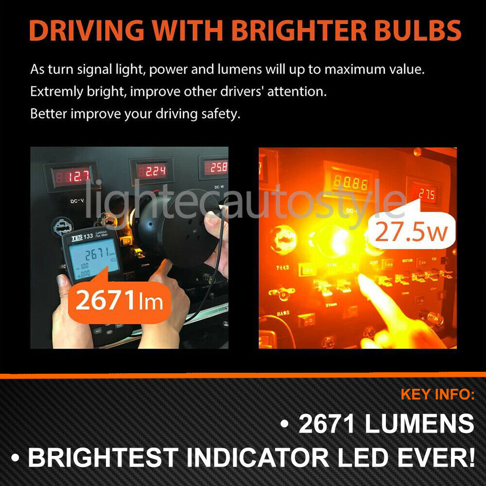 2x BA15S P21W 30SMD AMBER LED CANBUS TURN SIGNAL INDICATOR LIGHT BULBS ORANGE