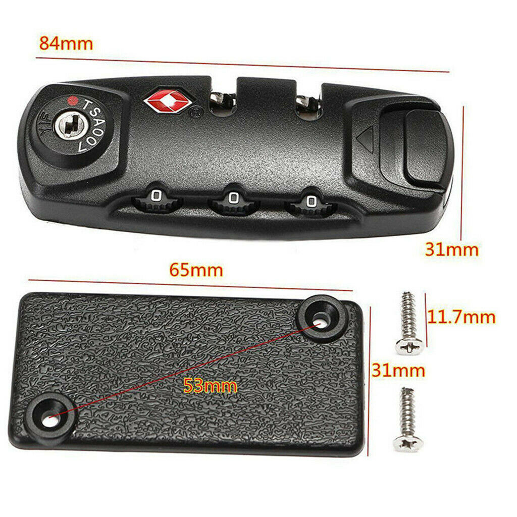 3 Digital Code Combination Padlock Luggage Suitcase Travel Bag Case TSA Secure