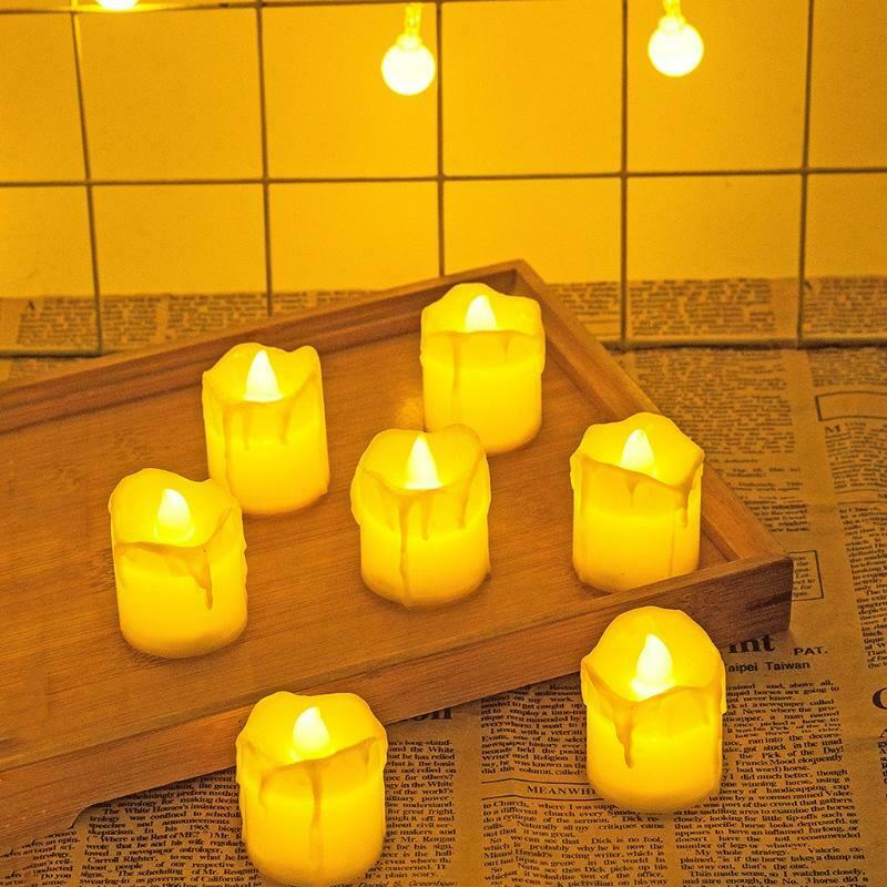 6pcs Flameless LED Tea Light Candles Battery Operated Tealight for Wedding Party