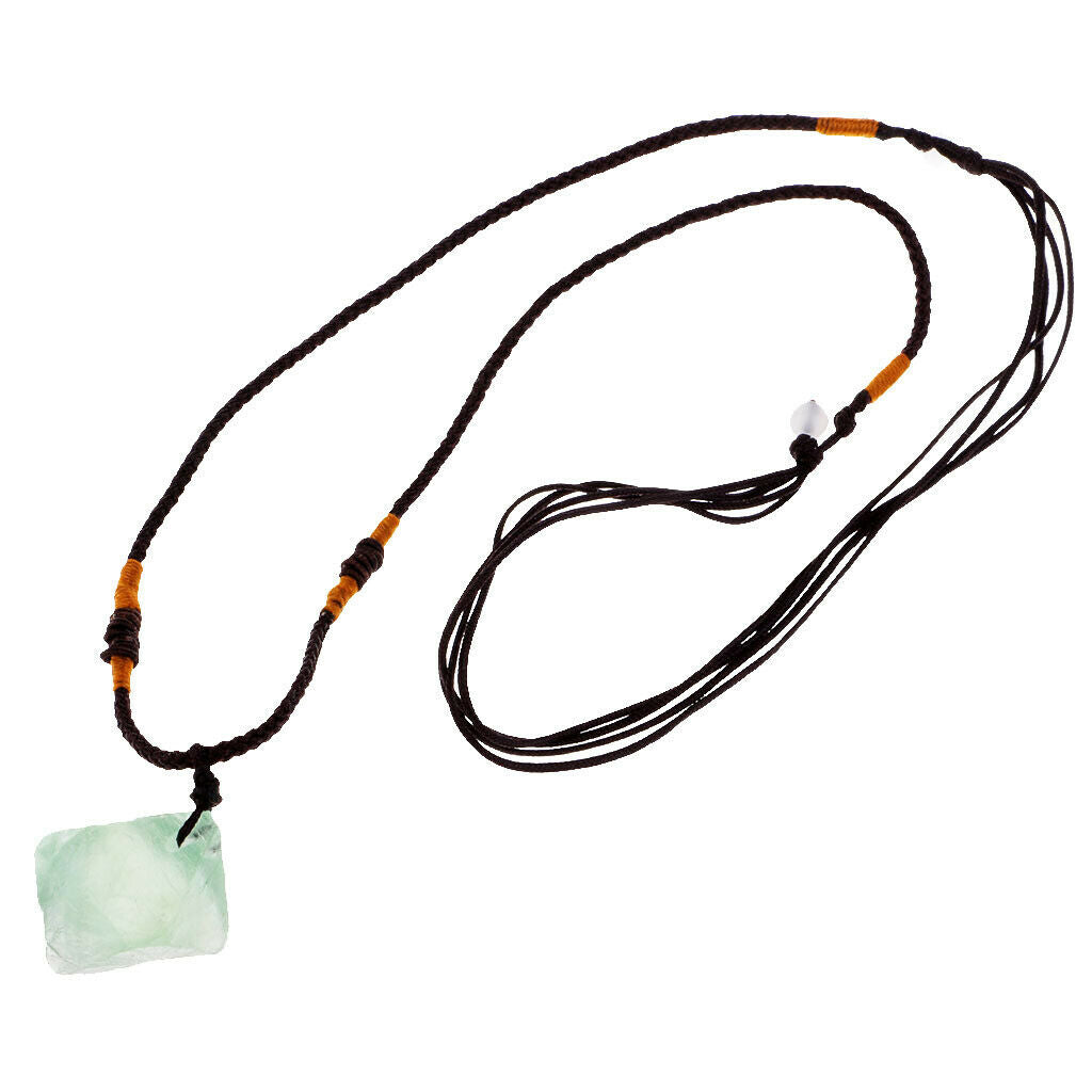 Natural Green Fluorite Crystal Pendants Reiki Stone for Meditation Relaxed
