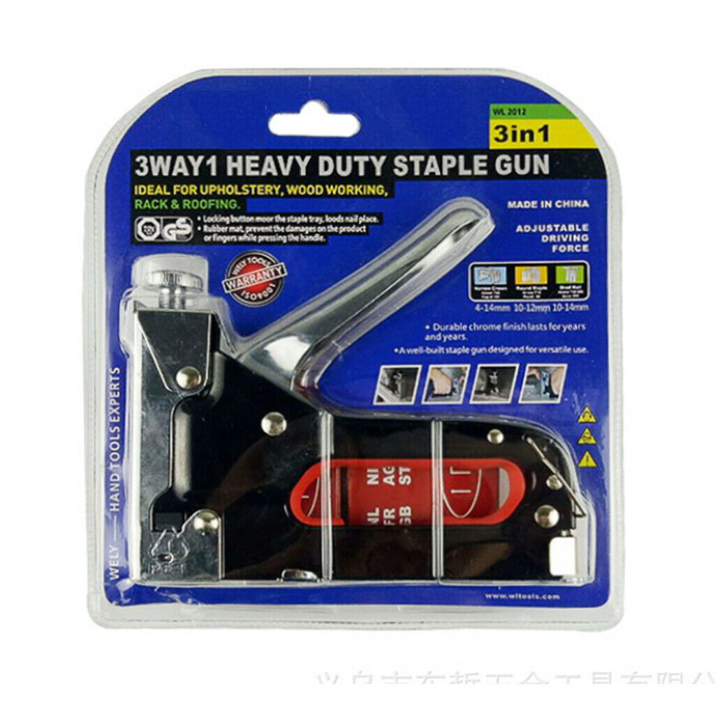 3 In 1 Manual Nail Stapler Upholstery Carpenter Heavy Duty Hand Stapler Without