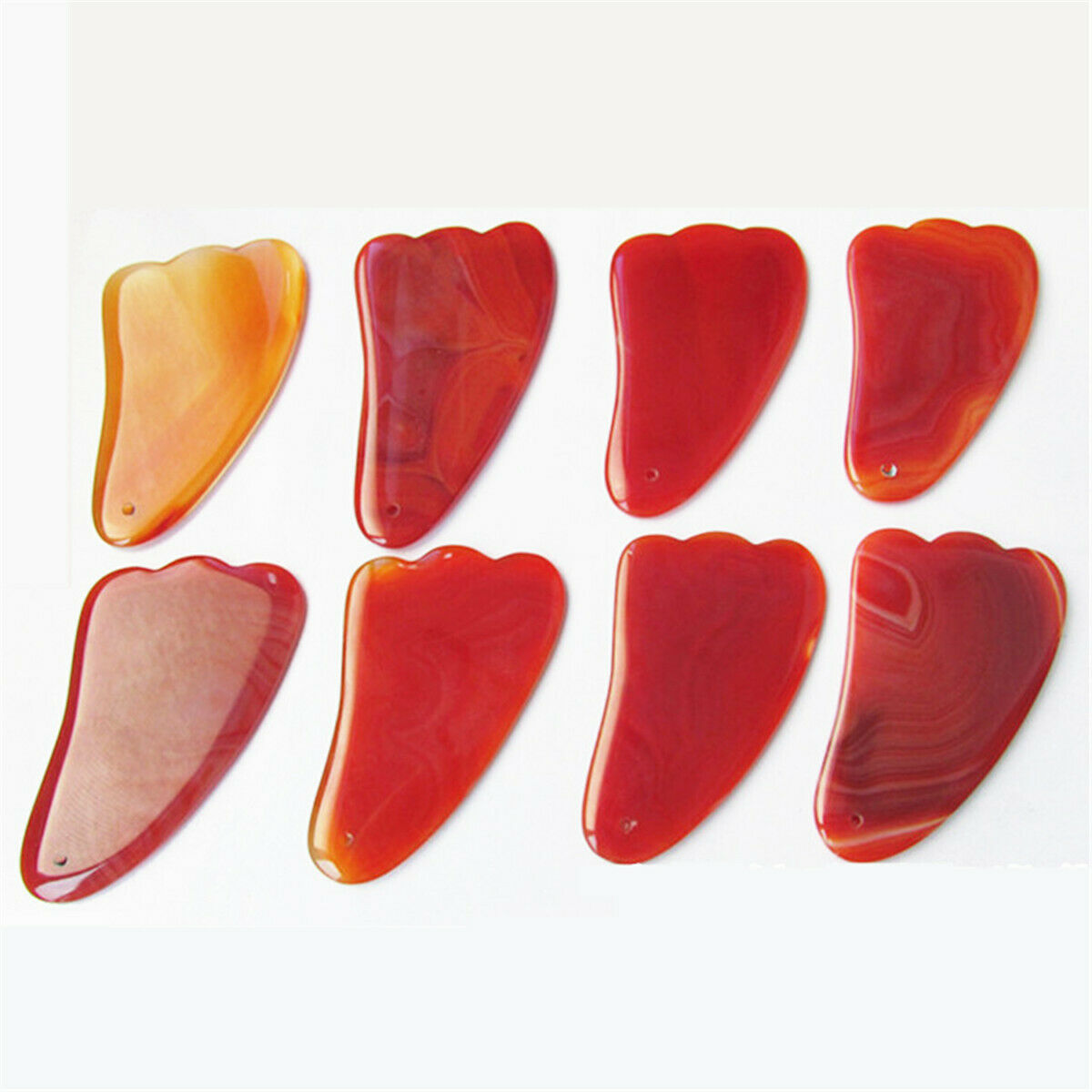 Natural Agate Face Carnelian Guasha Board Body SPA Massage Tools Acupuncture