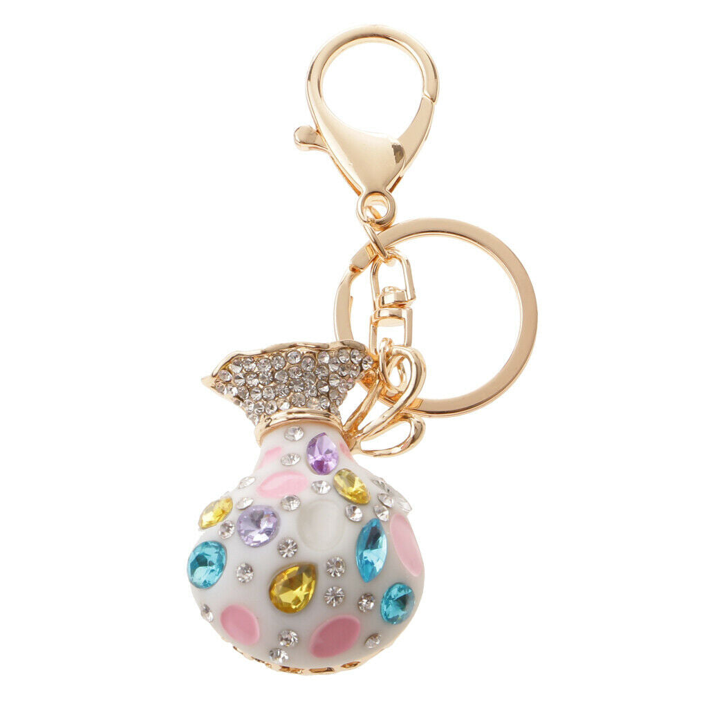Opal Money Purse Keychain Keyring Bag Charm Key Ring Pendant Gifts White