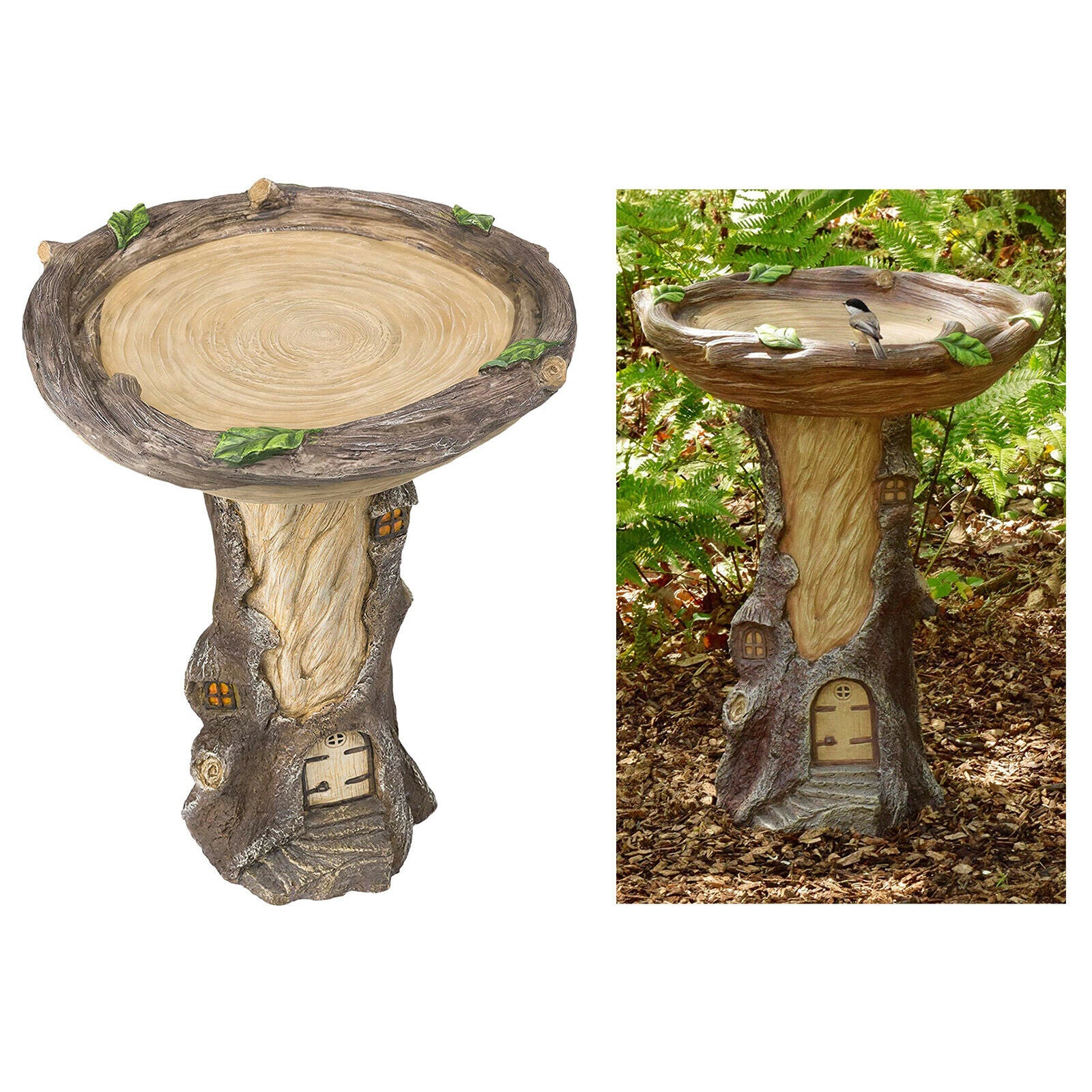 Tree Wild Bird Bath Feeder Bowl Garden Household Decor Statue For Balcony