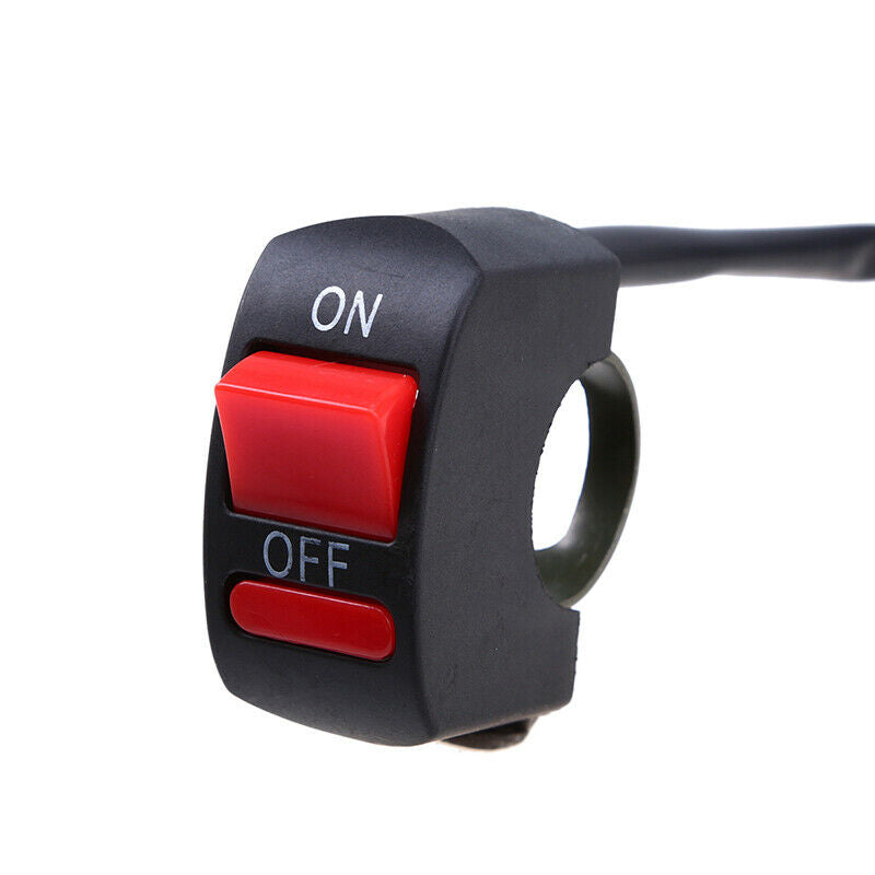 Motorcycle ATV Bike 7/8''Handlebar Headlight LED Spot Light ON/OFF Button Switch