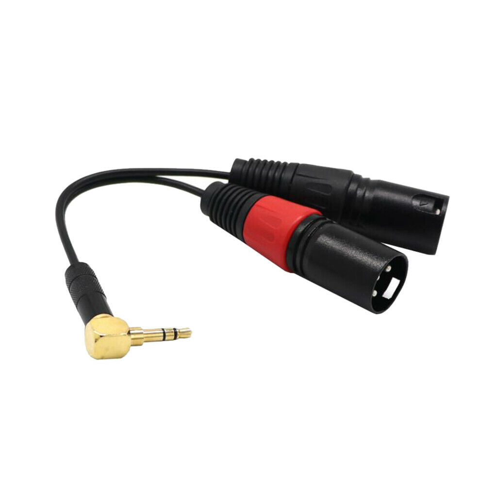 Dual 3 Pin XLR Male to 3.5mm Stereo   Mic Audio Splitter Cable