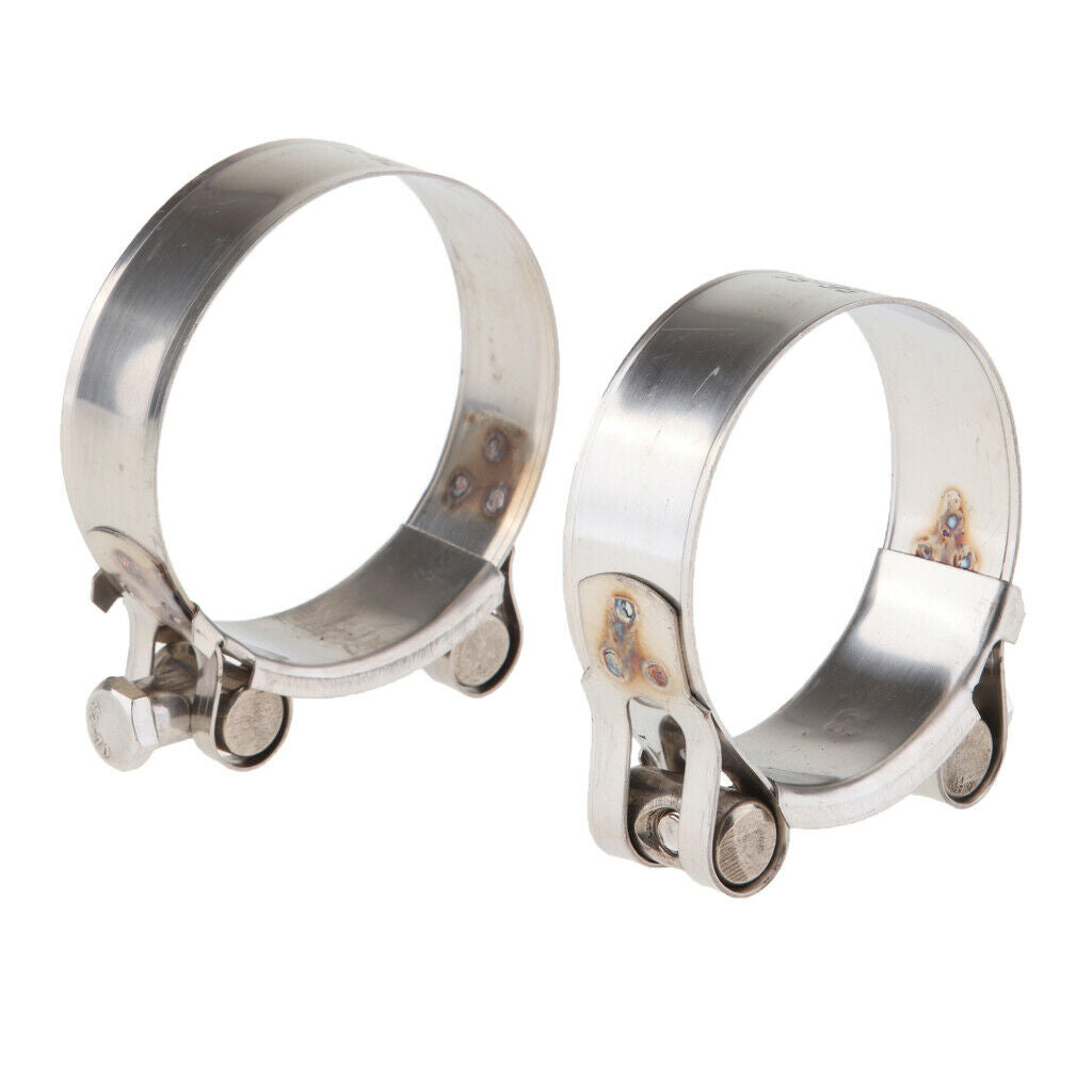 Universal Stainless Steel Motorcycle Exhaust Muffler Pipe Clips Bracket