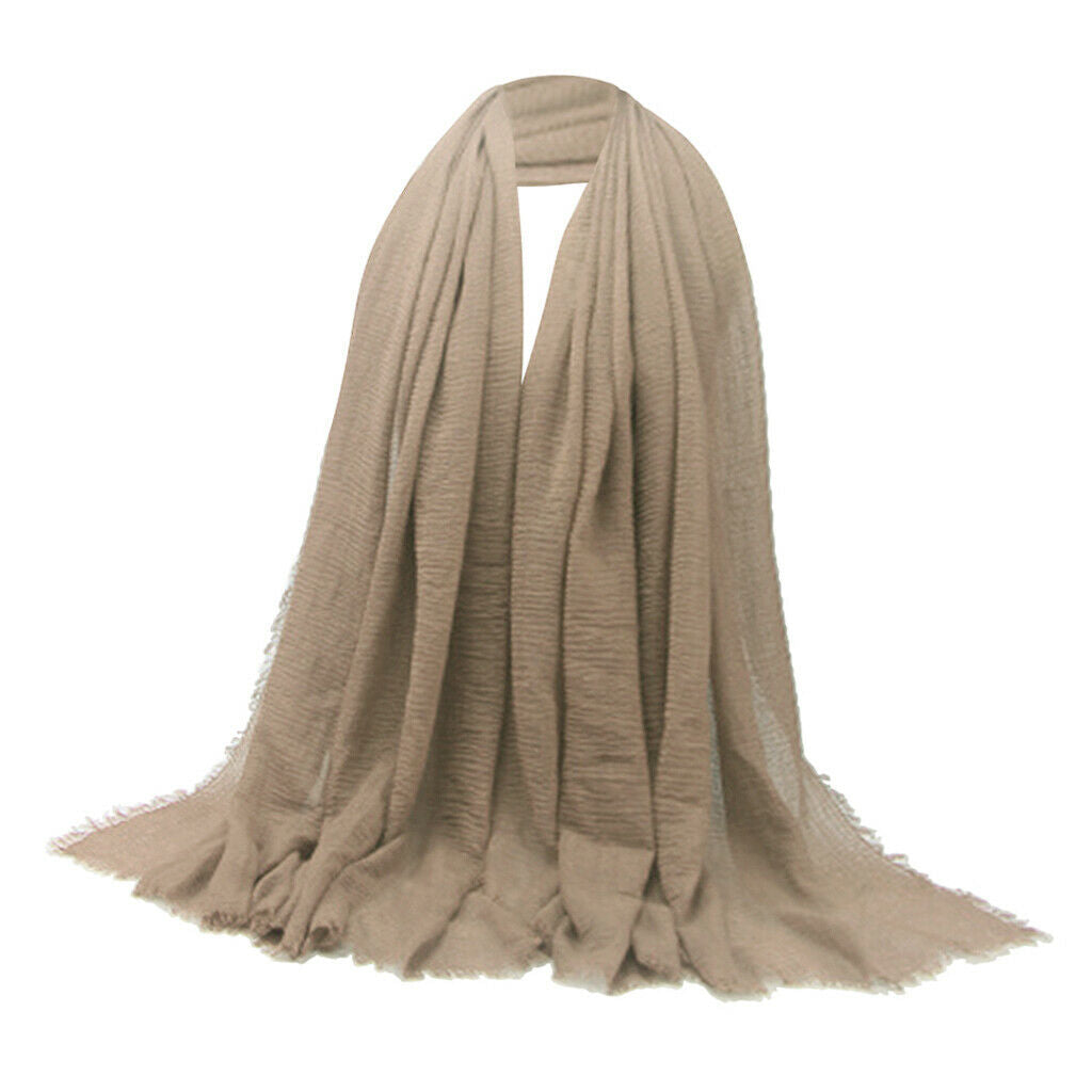 6x Womens Stylish Fashion Soft Long Scarf Pleated Hijab Shawl Headscarf Wrap