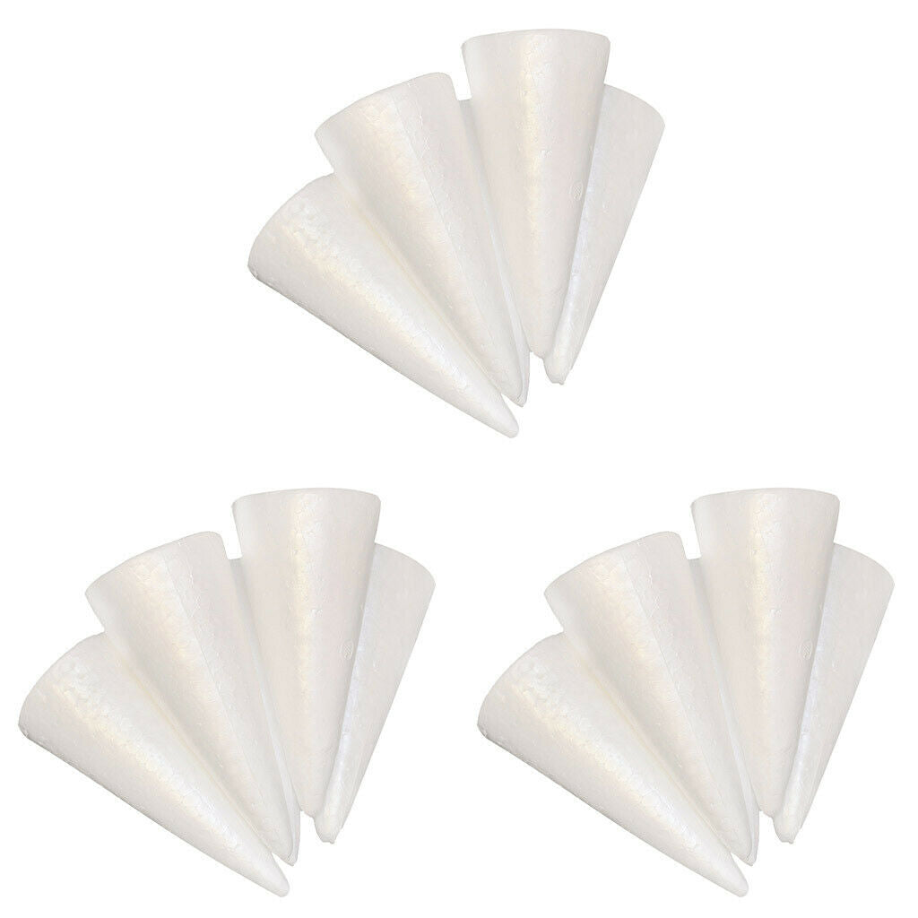 15pcs Cone Christmas Tree Styrofoam Foam for Kids Craft Xmas Decorations