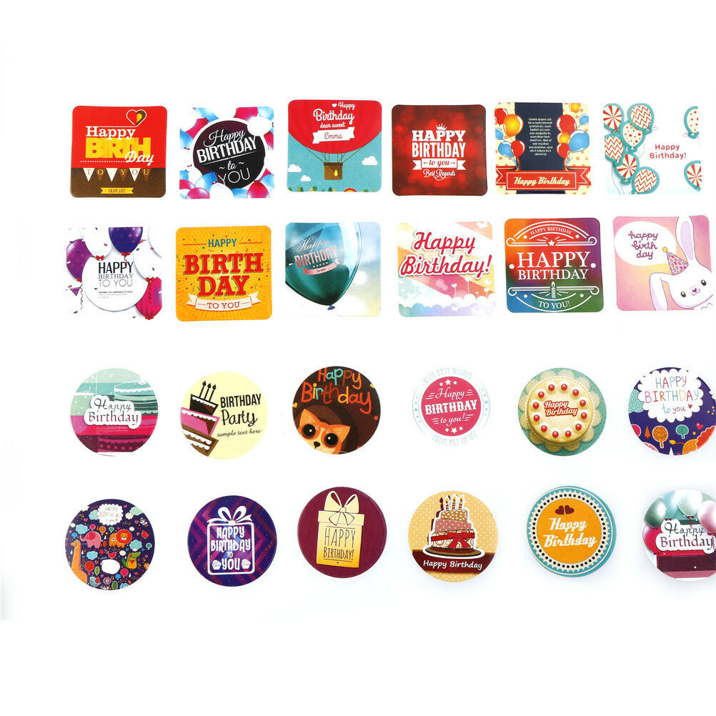 38 x Happy Birthday Paper Stickers Romantic Love For Diary Decor Scrapbook.l8