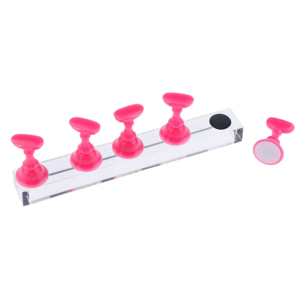 Top False Tips Display Stand Training Practice Holder Nail Art Accessories Pink