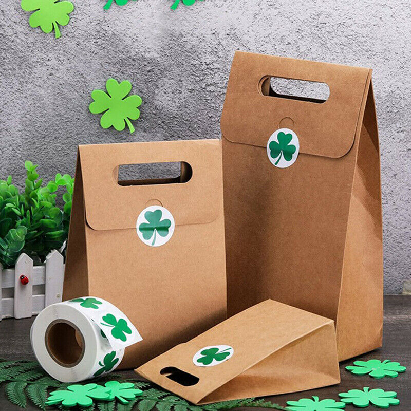 500pc Shamrock Stickers Clover Roll Stickers 1Inch Tags Adhesive Label  F.l8