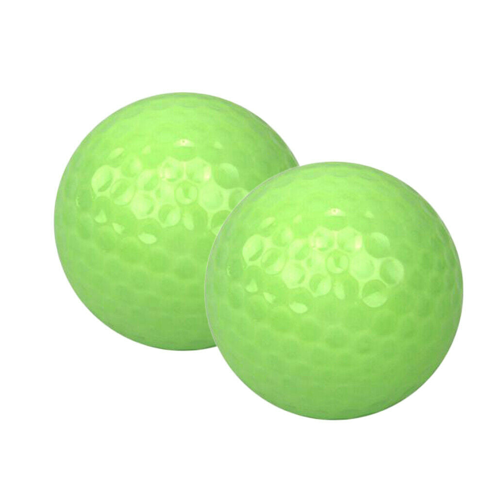 2Pcs green fluorescence glowing golf balls glowing night light