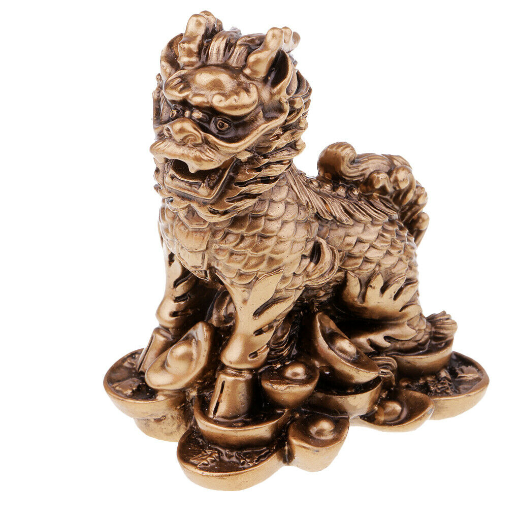 Two Lions Statues Art Decration Lion Sculpture Fengshui Arts Crafts