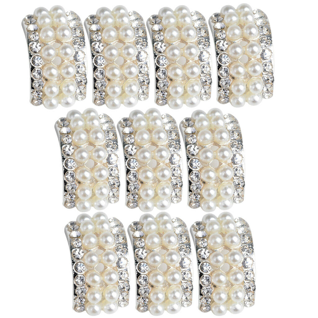 Set of 10 pearls rhinestones crystal flatback ornament gemstones decoration DIY