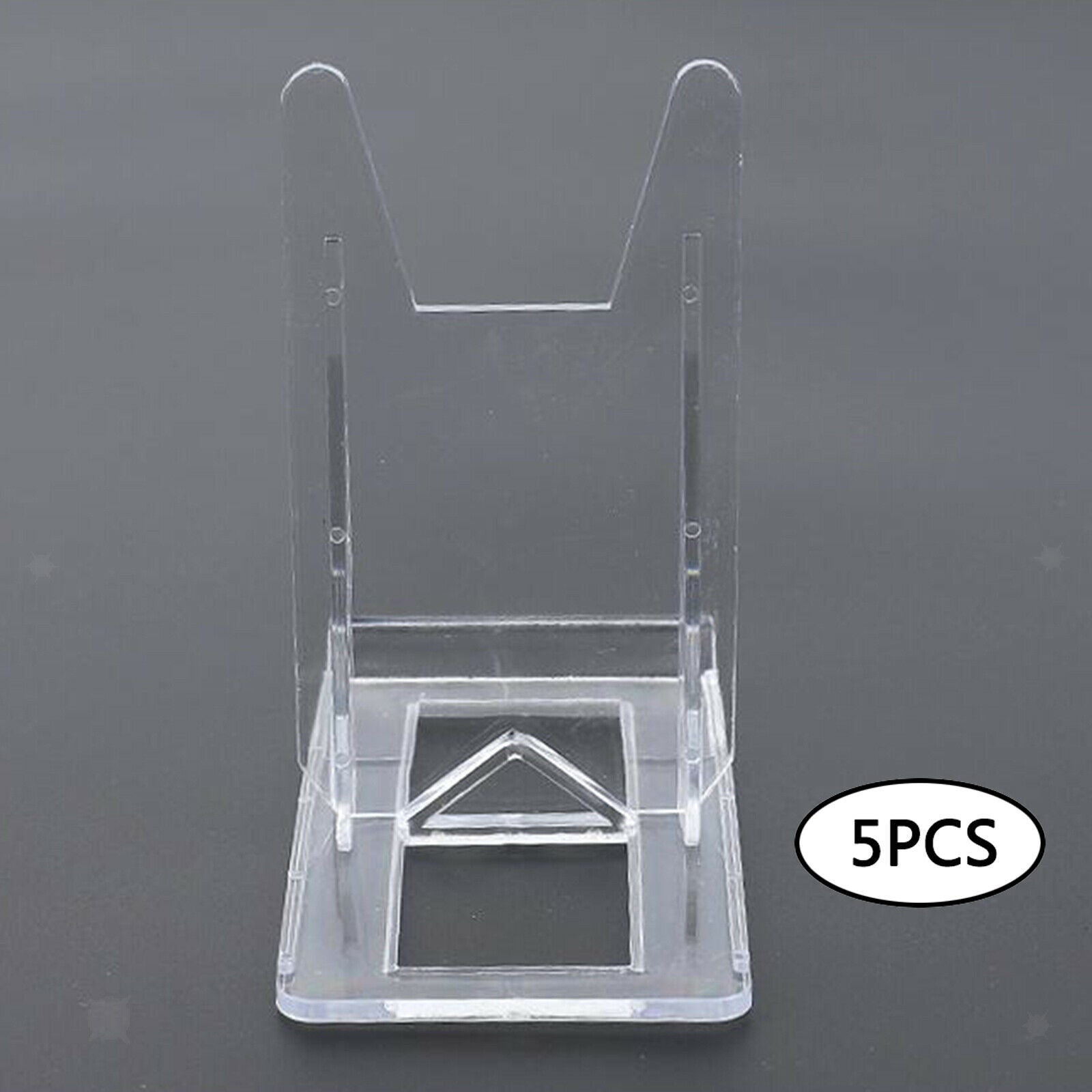 5pcs Display Holder Stand Clear Plastic Shelf Stable Plate Collectible