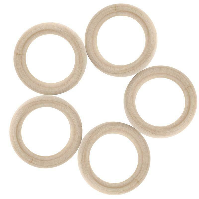 DIY Wooden Beads Connectors Circles Rings Beads Lead-Free Natural Wood 65mm