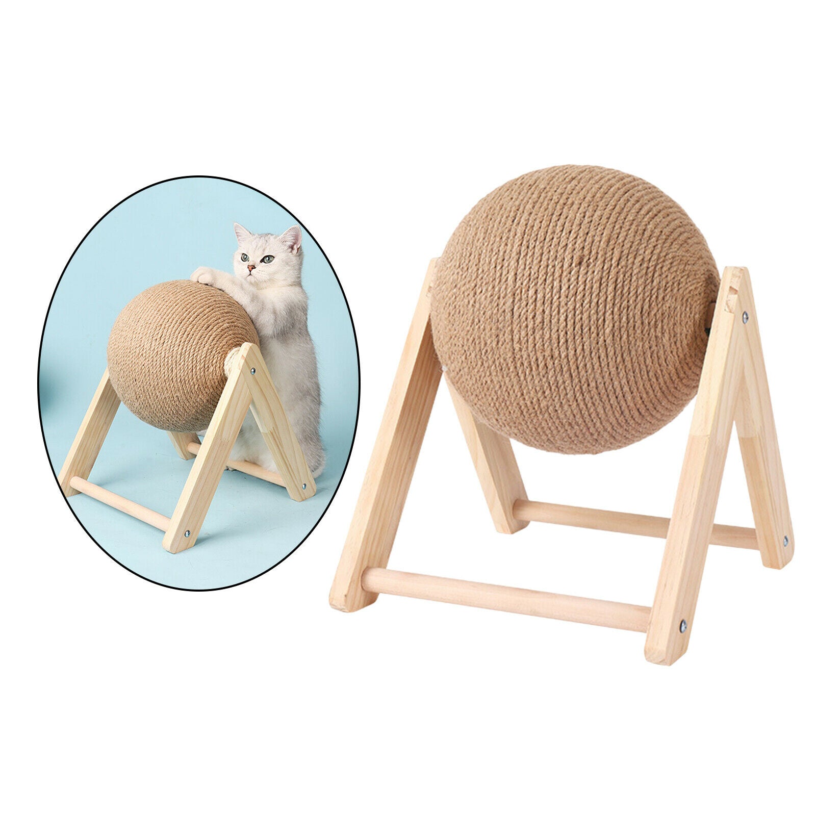 Cat Scratching Ball Exercise Wooden for Pet Supplies 7.09x7.09x6.29 inch