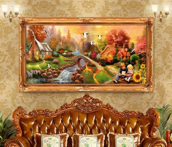 Living Room Decorative Painting Dackground Wall landscape Stickers Self-sticking