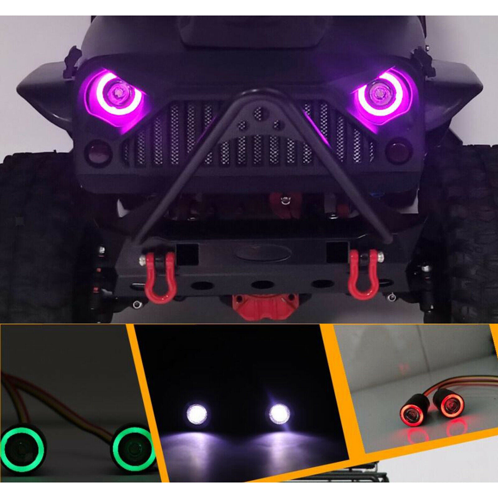 LED Light Headlights 12 Modes for 1:10 RC Crawler Cars Modified Accessories