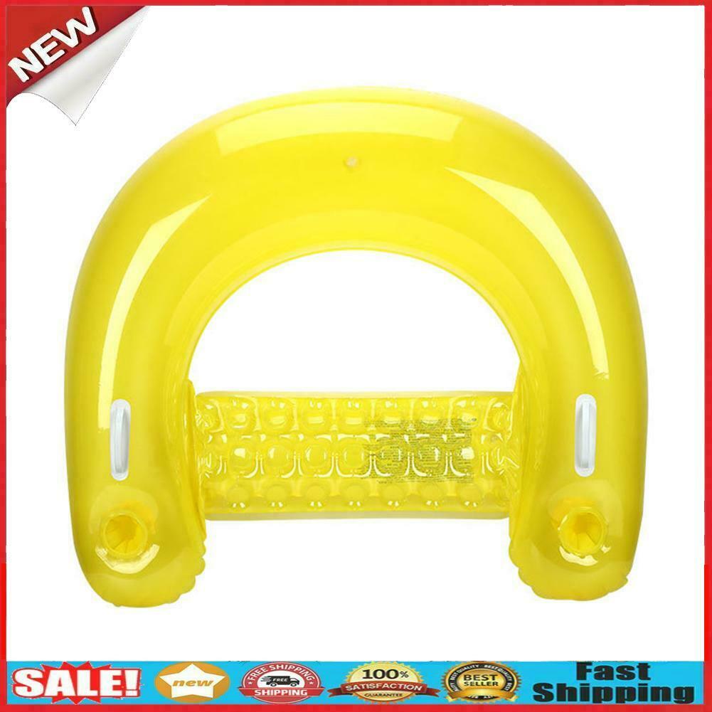 Inflatable Pool Seat with Cup Holder Swimming Pool PVC Floating Hammock Beach @