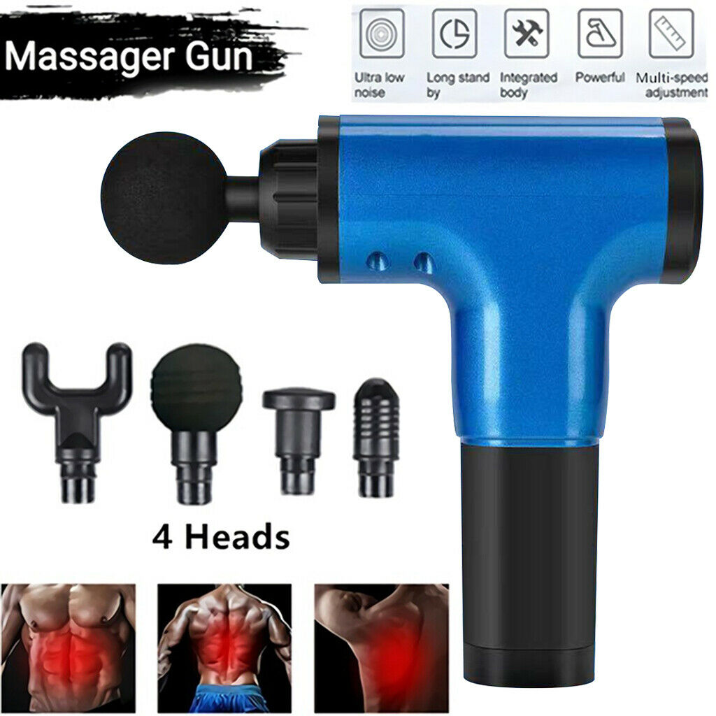 Percussion Massage Gun Tissue Massager Muscle Quiet 6-Speed Gym Travel