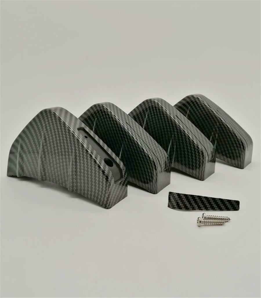 4Pcs Car SUV Rear Bumper Spoiler 4 Shark Fin Protector Cover Carbon Fiber Style